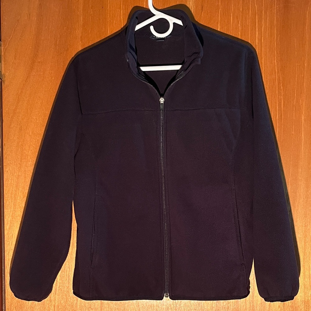 Lands’ End Black Windstopper Fleece Jacket With Hidden Pockets - Size MP